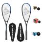 Preview: Dunlop Sonic Lite Ti Squash - 2er Einsteiger-Set mit Schläger und Bällen