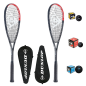 Preview: Dunlop Tristorm Lite Squash - 2er Einsteiger-Set mit Schläger und Bällen