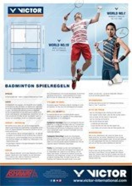 Victor Badminton Spielregelposter
