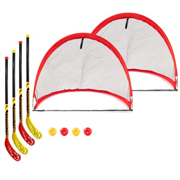 FunHockey Set mit 4 Schläger und 2 Pop up Tore Maxi