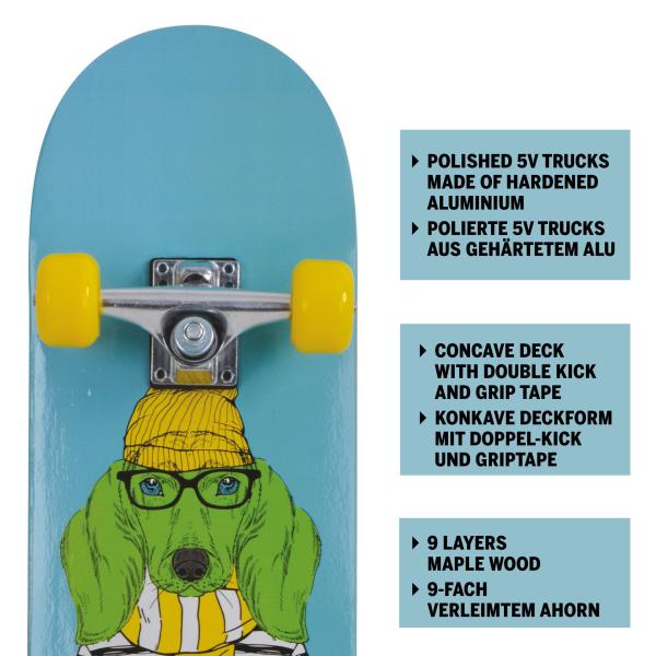 Schildkröt Skateboard Kicker 31 Green dog