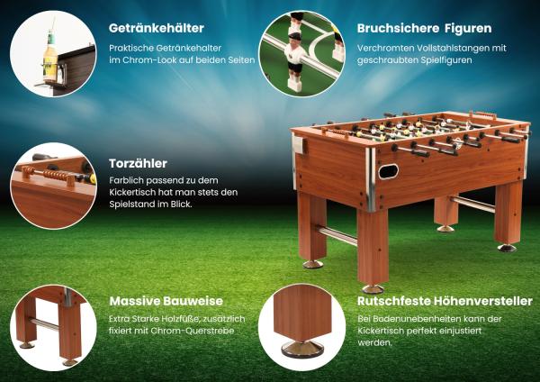 Tischkicker Profi Soccer Deluxe - Holzdekor