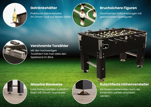 Tischkicker Profi Soccer Deluxe - Schwarz