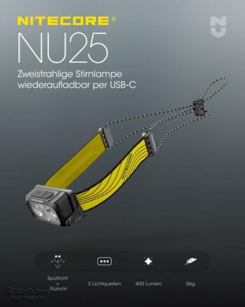 Nitecore NU25-400 Stirnlampe
